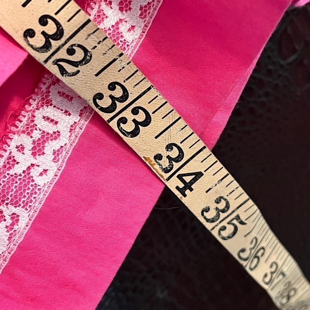 Lilly Pulitzer Pink Strapless Dress Sz 0 Green Belt Knee Length Fit Flare - Picture 9 of 11